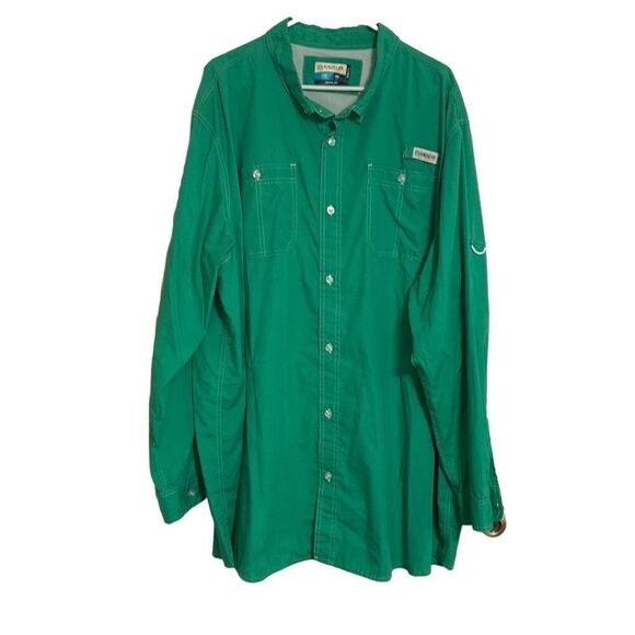 Magellan Outdoors Long Sleeve Vented Green Fishing Shirt Loose Fit Men Size 4XL - Picture 1 of 12